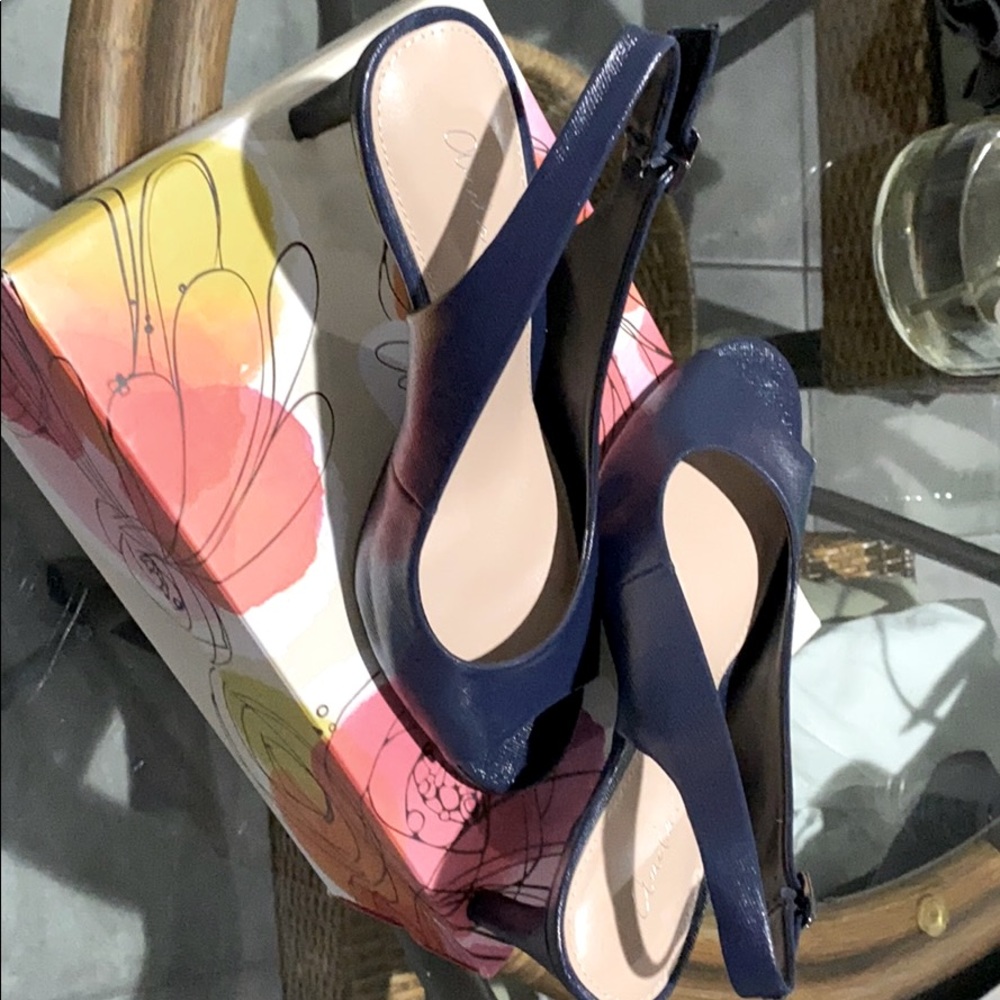 Brand new navy shoes open toe
